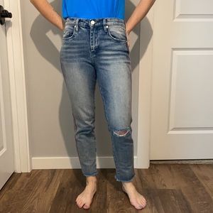 High rise straight jean